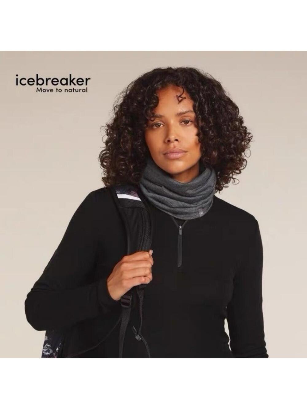 Icebreaker Merino Wool Neck Gaiter Adult Flexi Chute Gray One Sz Hiking Fishing - Picture 3 of 9